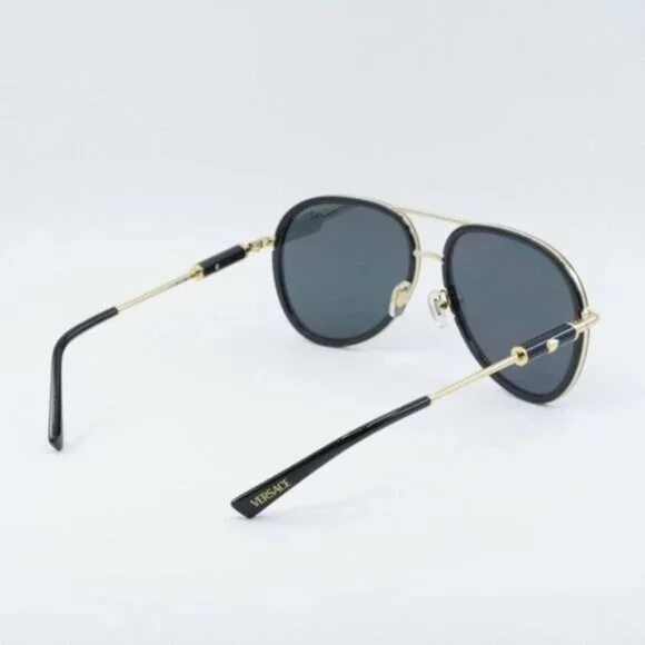 NEW VERSACE VE2260 100287 BLACK DARK GREY SUNGLASSES - Picture 10 of 11
